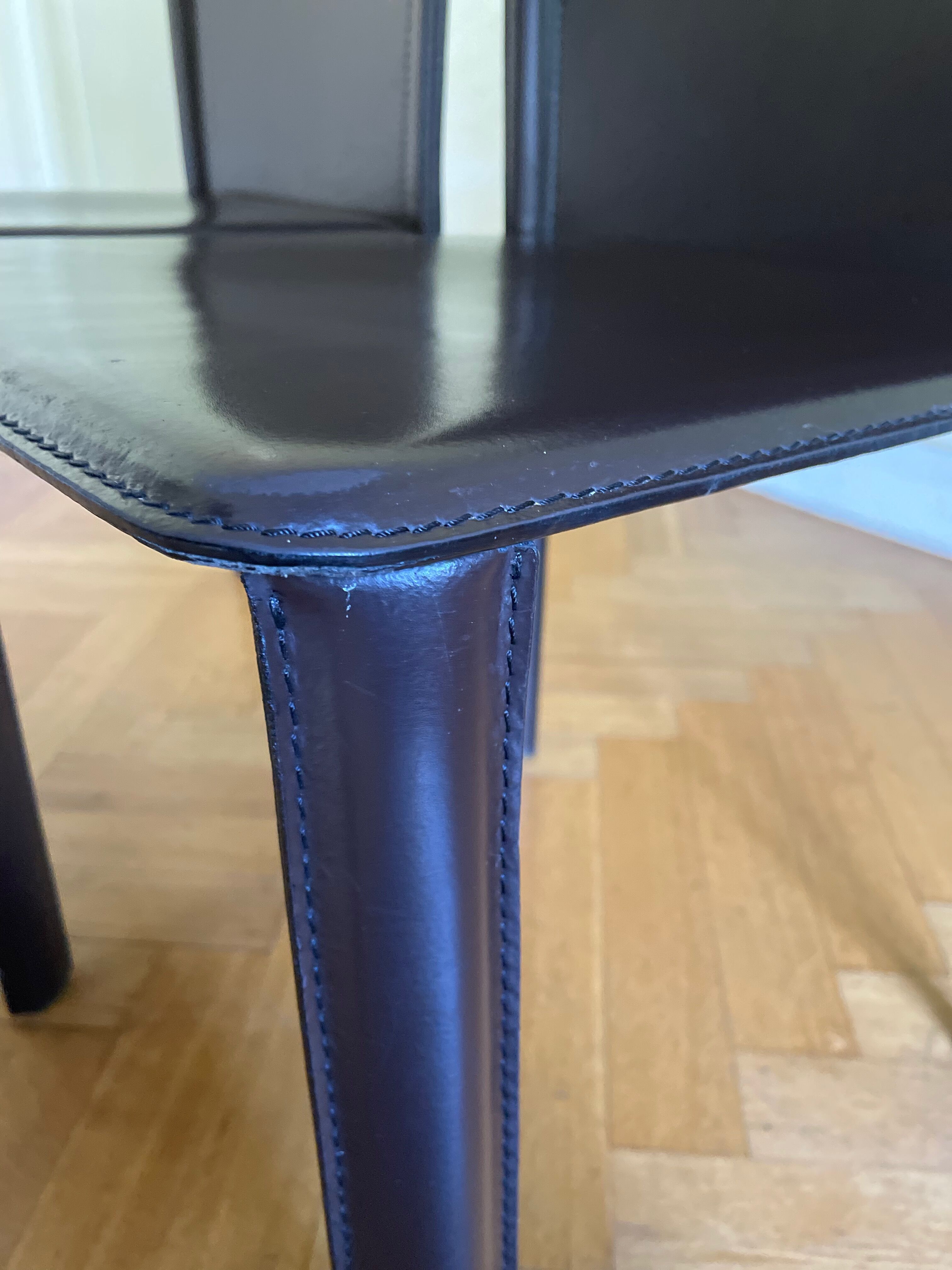 Lot 4 chairs moka cinna brown leather