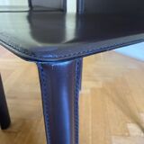 Lot 4 chairs moka cinna brown leather