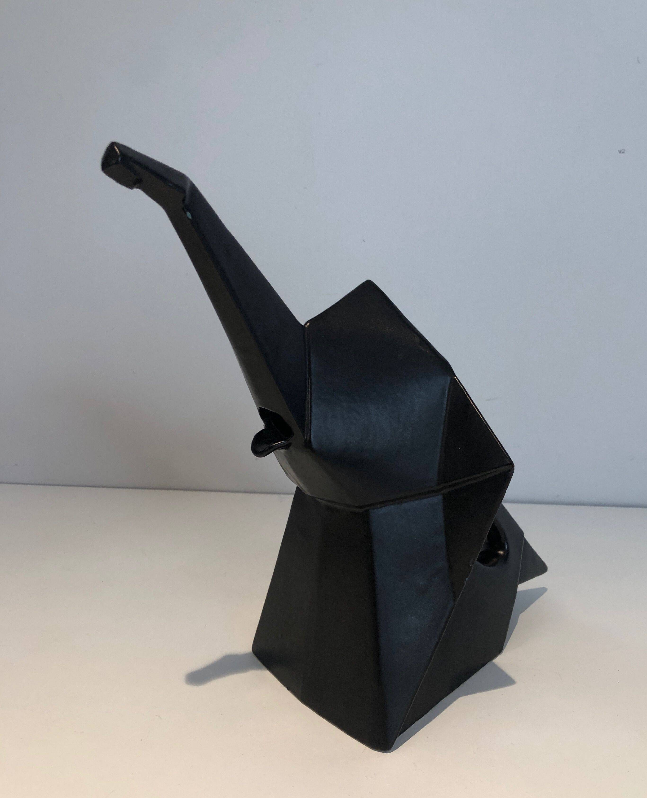 Black ceramic elephant jug