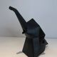 Black ceramic elephant jug