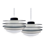 2 Scandinavian Pendant Lights • Verona • Svend Middelboe • Nordisk Solar • 1968