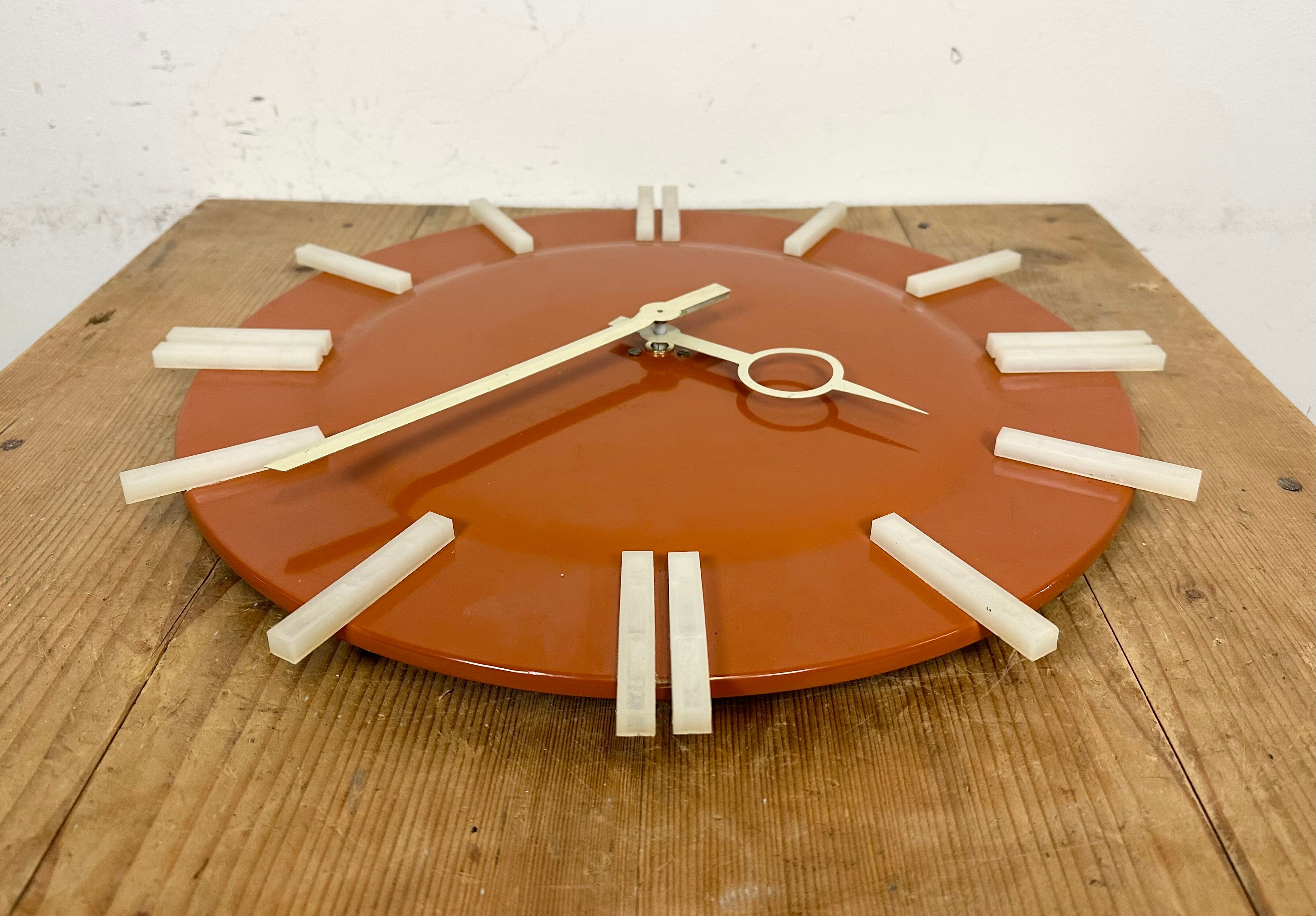 Industrial Office Wall Clock from Pragotron, 1970s