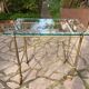 Vintage dessert table in glass and gold metal