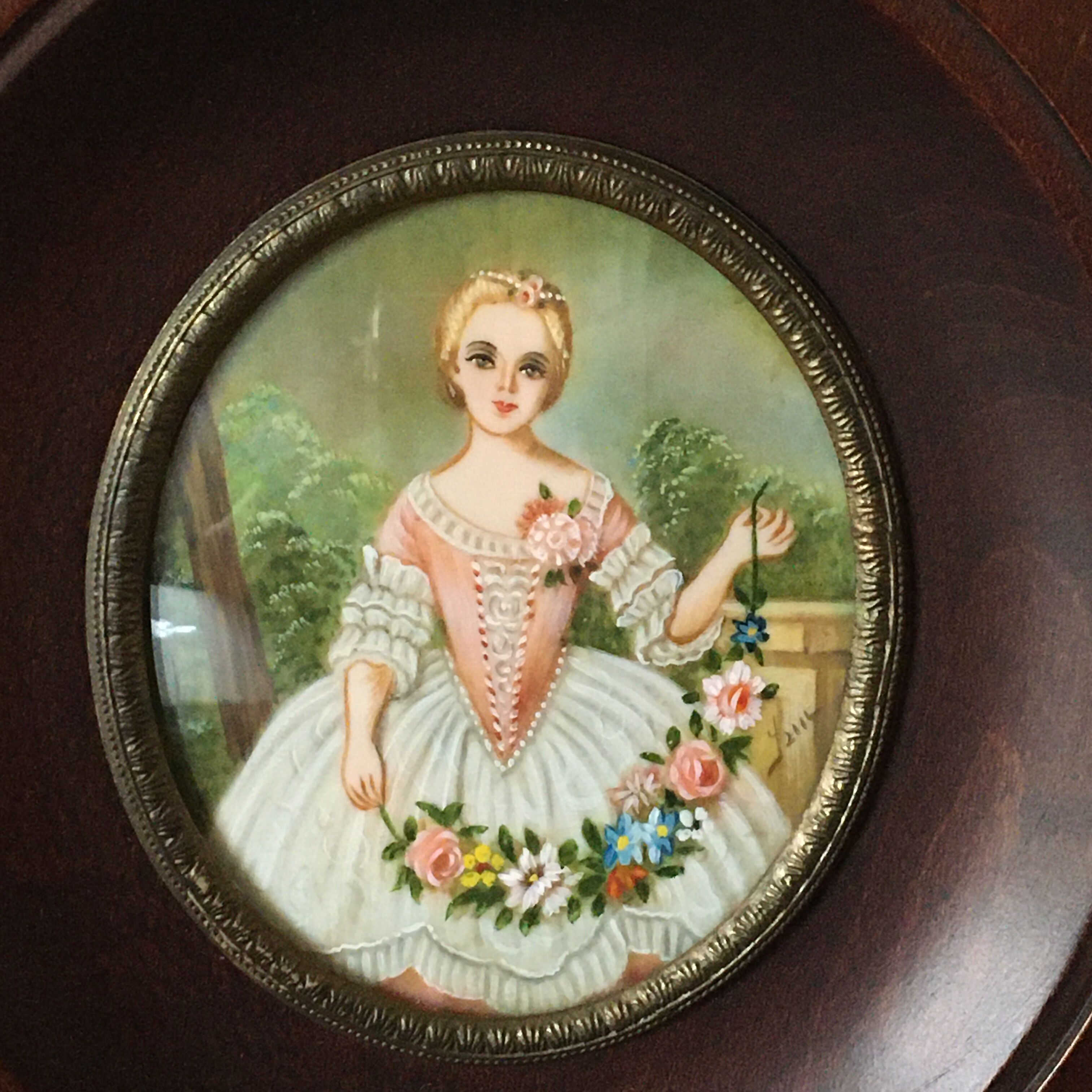 Miniature portrait in Louis XV style