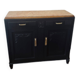 Black Art Deco sideboard with marble top