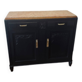 Black Art Deco sideboard with marble top