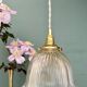Vintage glass holophane pendant light