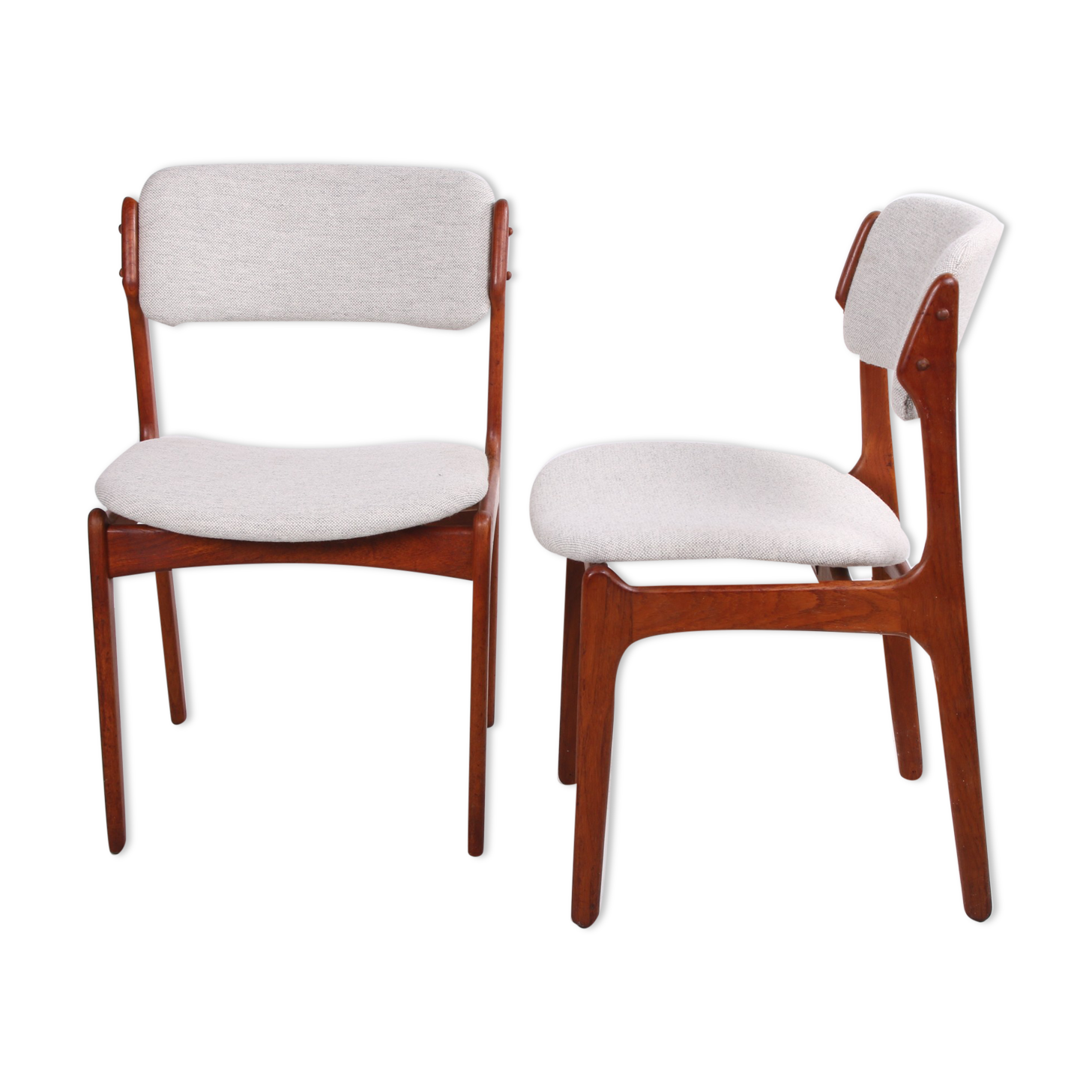 Teak dining room chairs by Erik Buch for Odense Maskinsnedkeri / O.D. Møbler model 49, 1960s