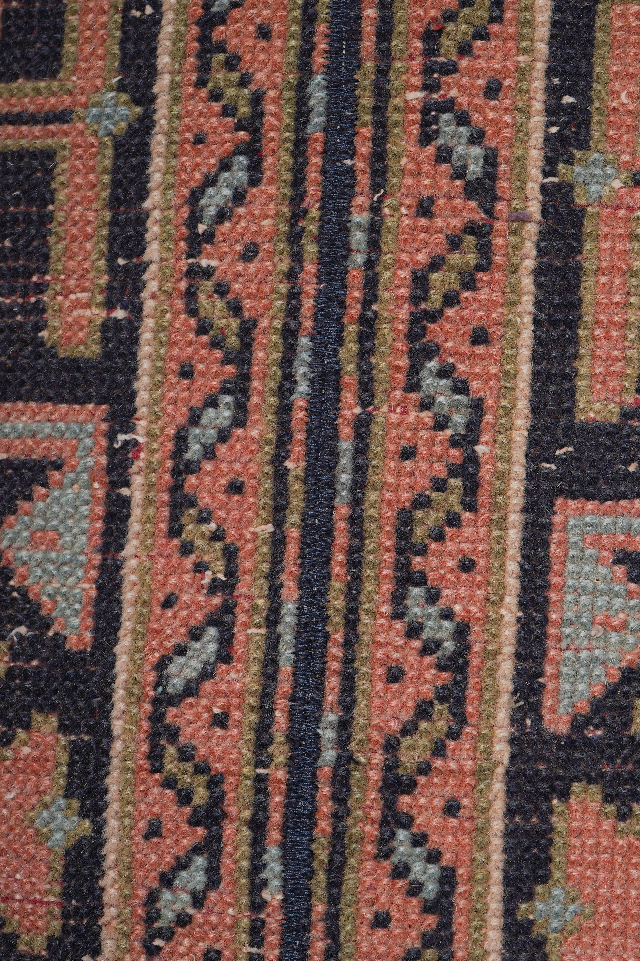 Vintage Turkish Oushak Handwoven Rug 63x633 cm