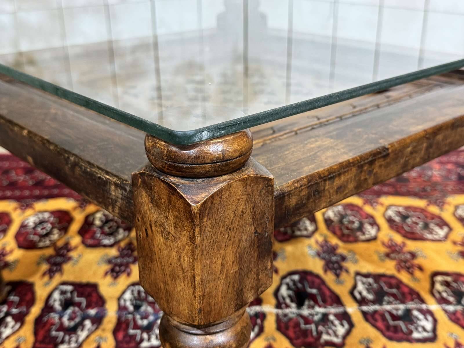 Indian teak gueridon from the 1970s.