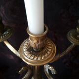 Old candelabra with 5 arms in chiseled bronze