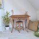 Occasional table, antique desk in solid oak in Louis XV style.
