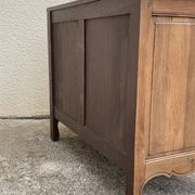 Louis XV style chest of drawers, solid raw oak, 1920.