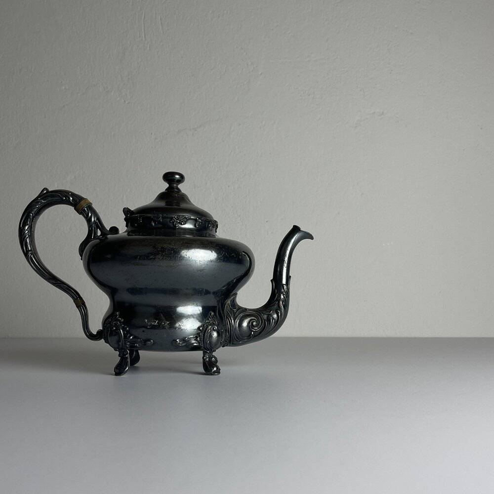 Théière ancienne en argent plaqué de la Barbour Silver Company, USA, fin 19ème siècle
