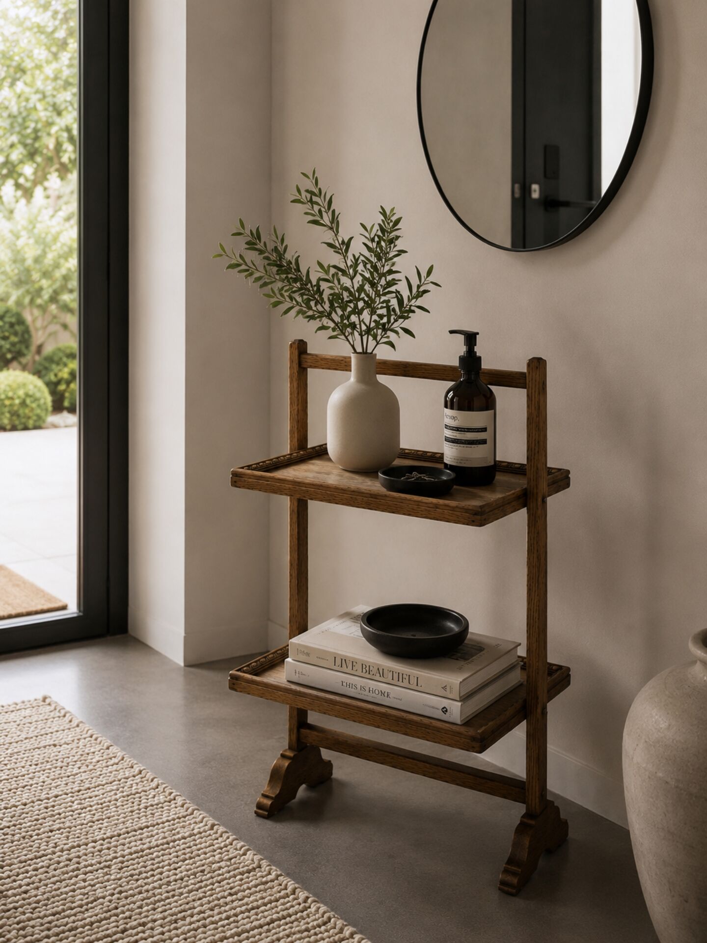Silent servant, solid wood - Late 19th century - Minimalist side table