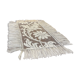Rectangular-shaped napperon in embroidered mesh, foliage decoration and large fleu