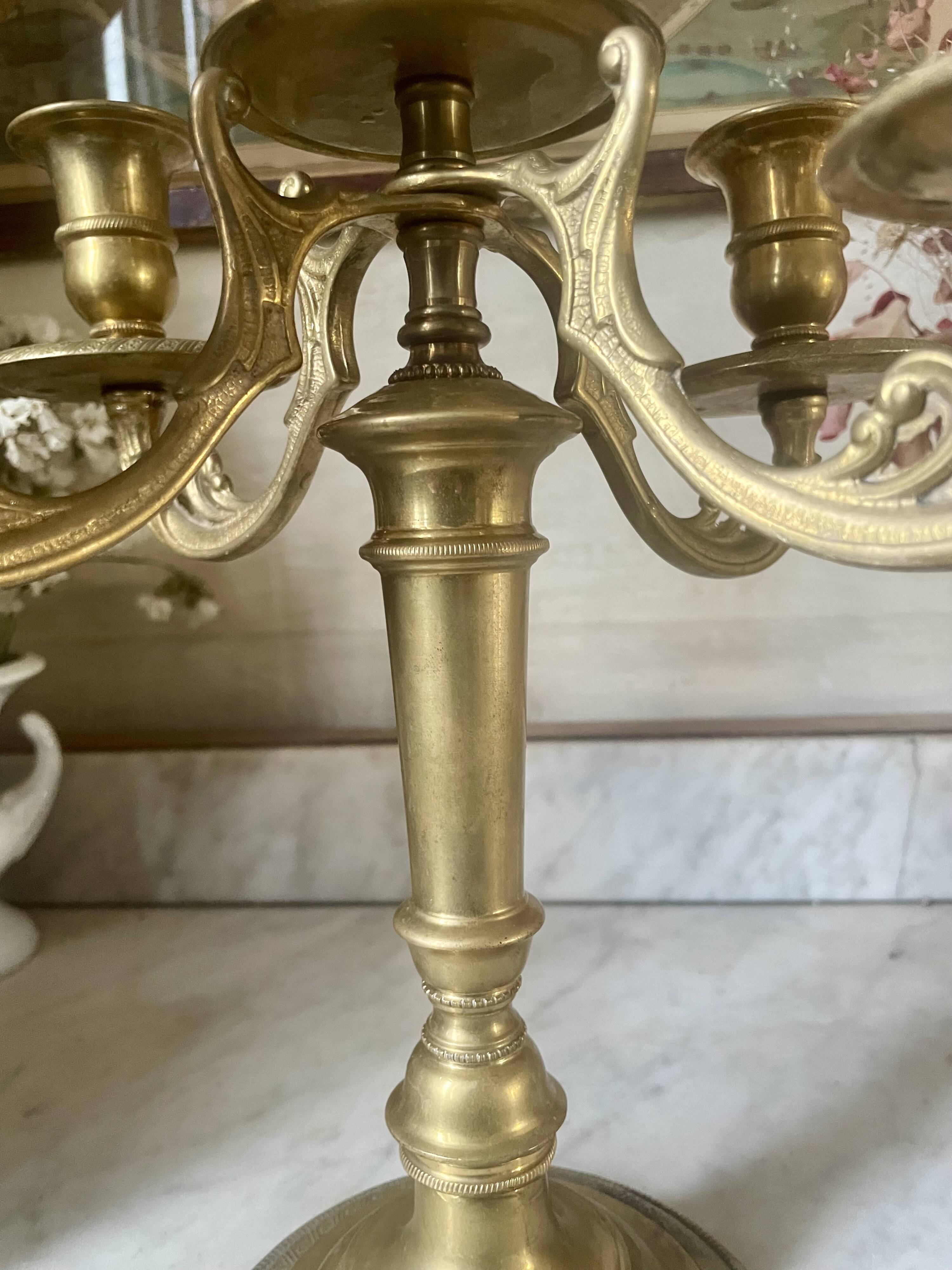 Golden bronze chandelier