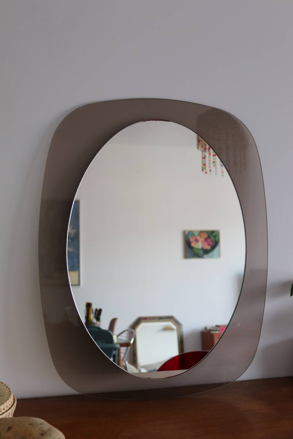 Two-tone glass mirror from the 70s