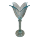 Glass tulip candle holder on stand