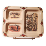 Obernai compartment dish Sarreguemines signed Loux