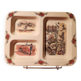 Obernai compartment dish Sarreguemines signed Loux