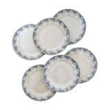 6 assiettes à dessert en terre de fer Sarreguemines modèle Luchon