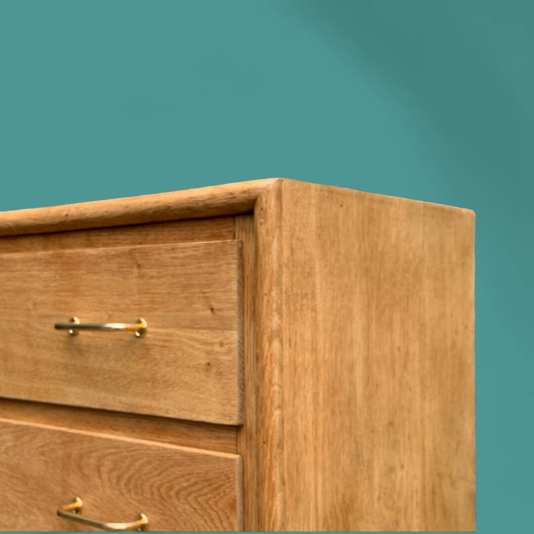 Commode pieds compas et chêne brut massif  1960