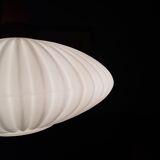 Seventies pleated glass pendant light, space, Danish design