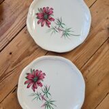 Set of 9 pink daisy dessert plates