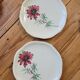 Set of 9 pink daisy dessert plates