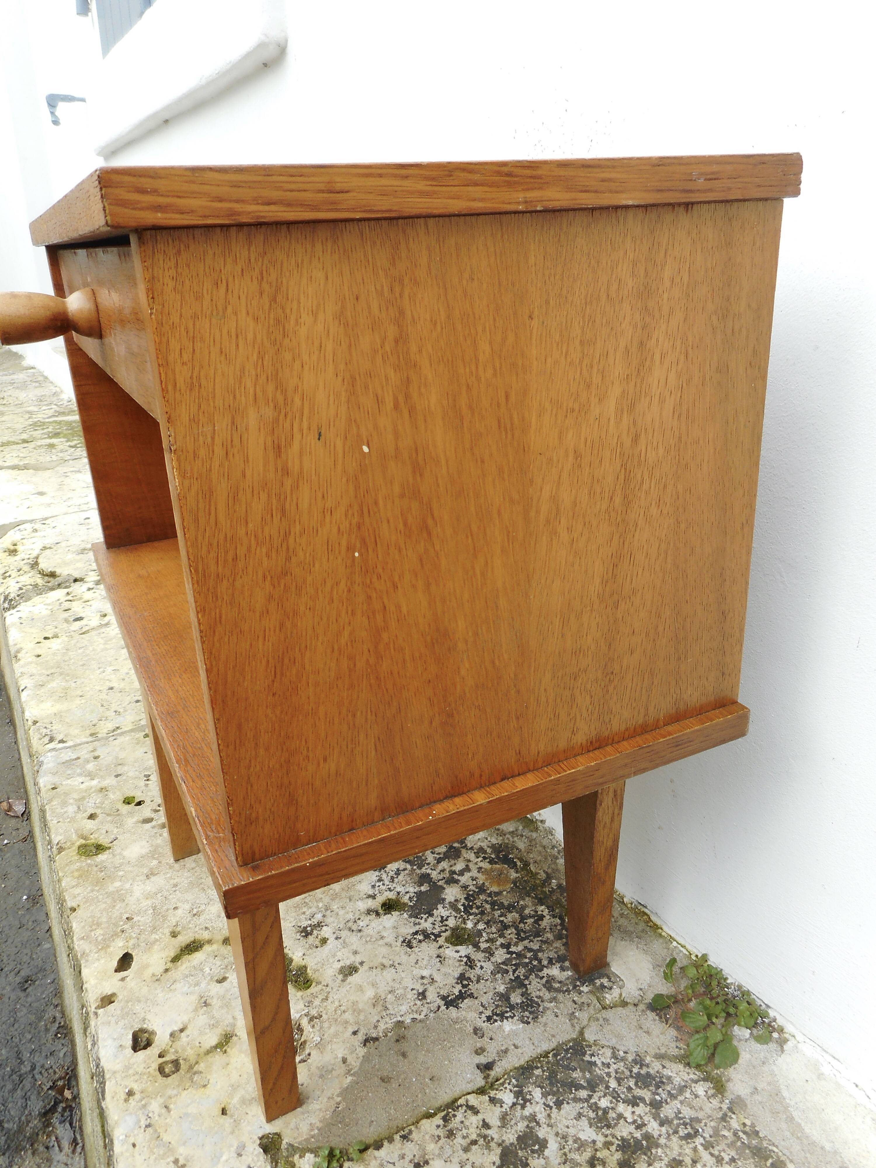 Light wood bedside table