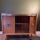 Vintage 1960s bar cabinet, Scandinavian style, on wheels.