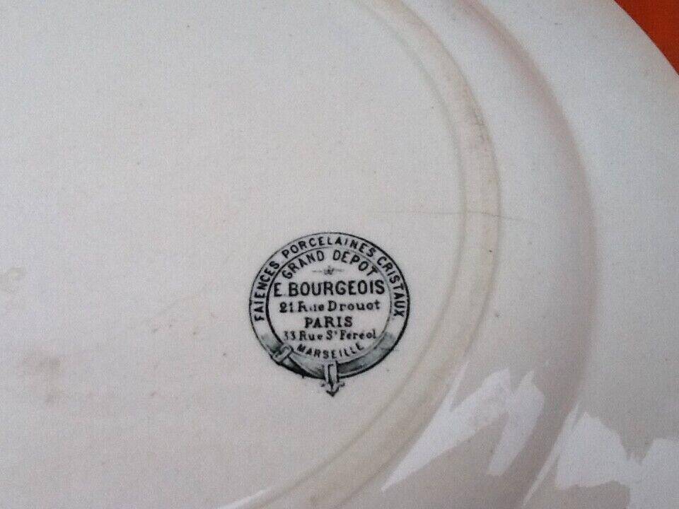 Plat de service Faïences Porcelaines Cristaux  Grand Dépôt Emile Bourgeois