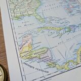 United States and West Indies, Vintage Map, 1895, Authentic.