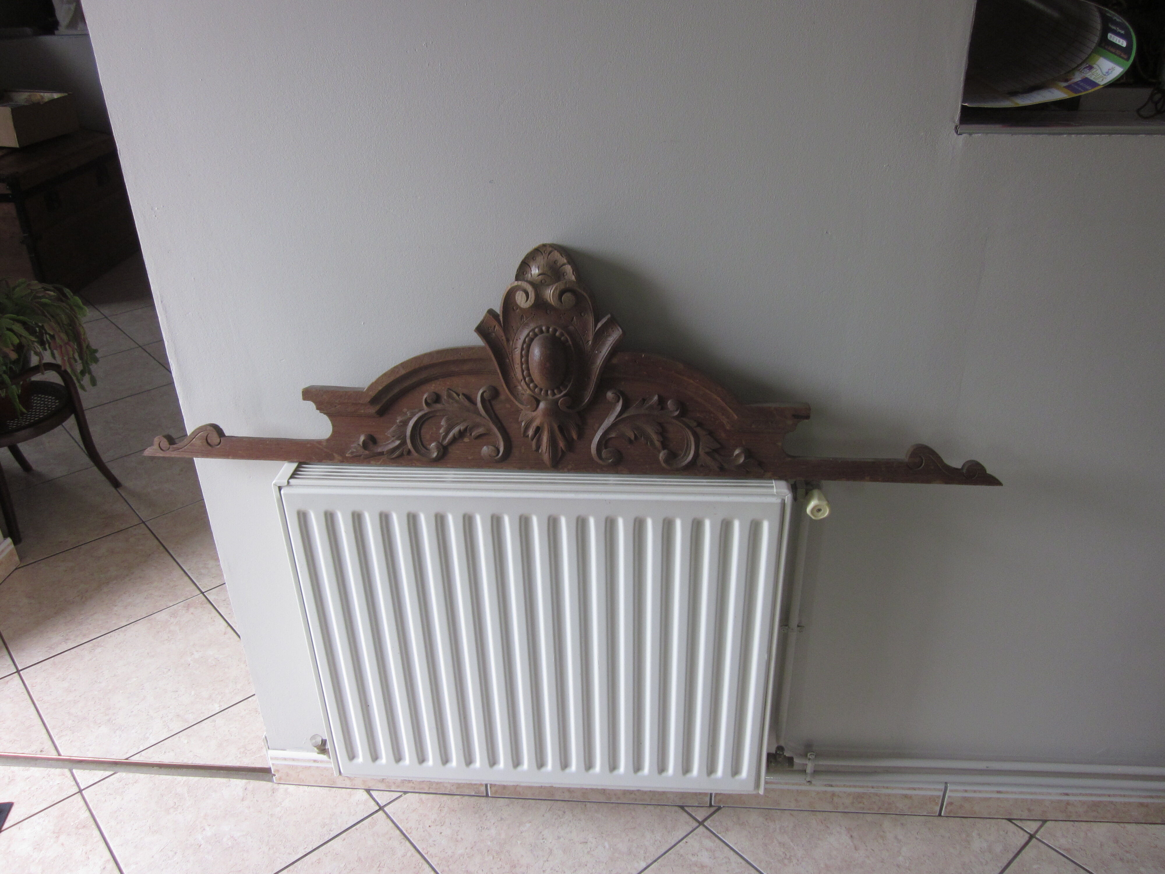 Old pediment in oak