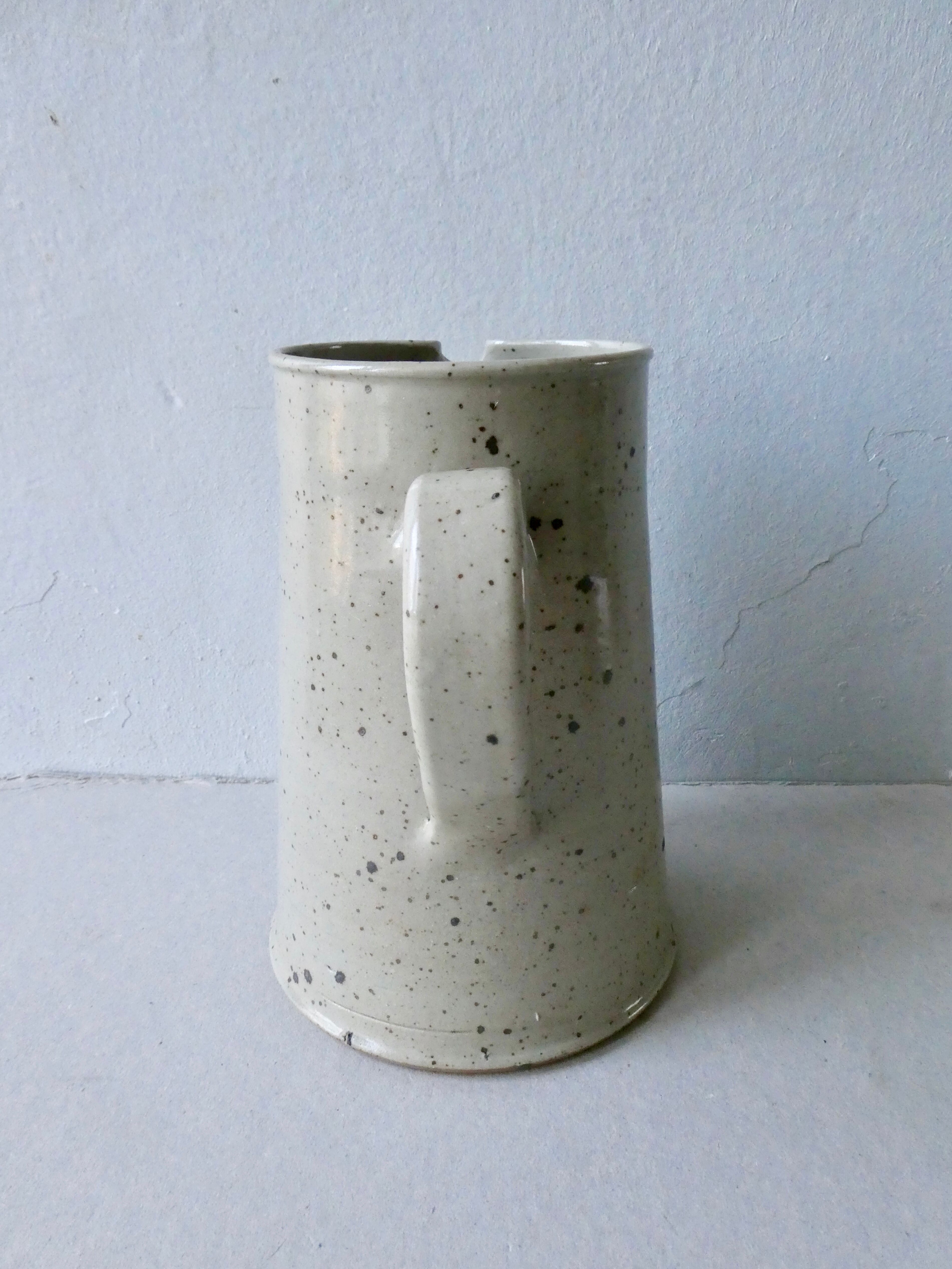 Sandstone pitcher, signed, 70-80s