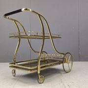 Vintage brass drinks trolley, 1970s