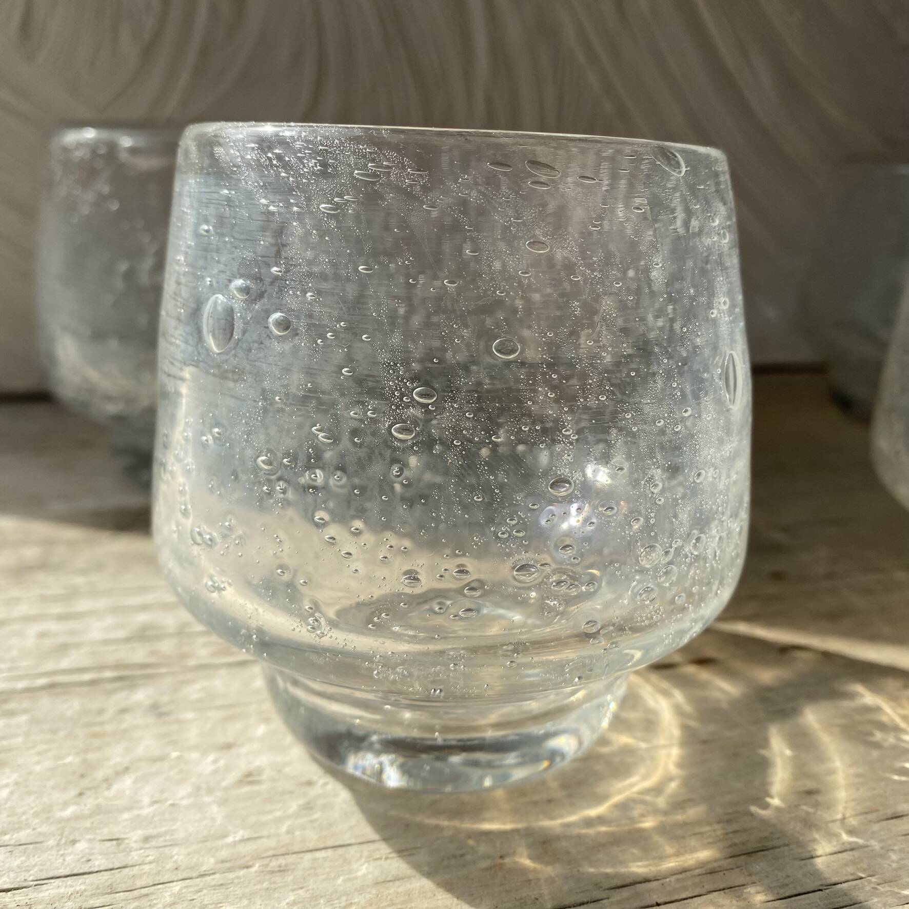 Set punch ou cocktail en verre soufflé bullé , esprit Biot