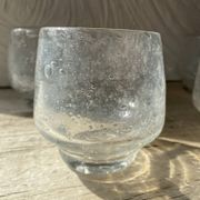 Set punch ou cocktail en verre soufflé bullé , esprit Biot