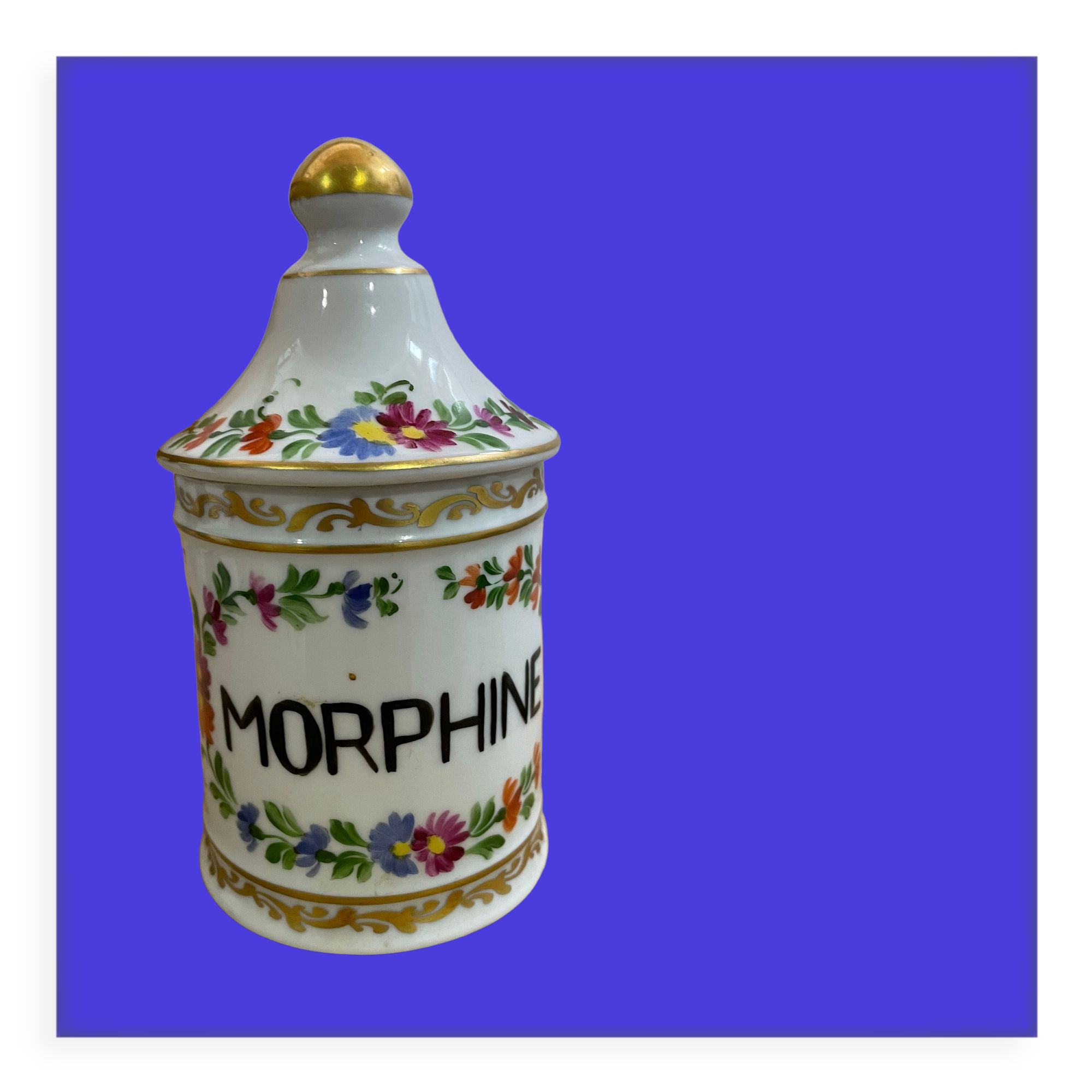 Pharmacy jar Morphine porcelain