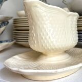 Gien earthenware sauceboat, "Pont aux choux" service