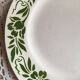 Set of eight plates desserten yellow green and red
