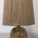 Lampe boule vintage en grès émaillé et corde de jute