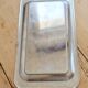 Vintage rectangular plateau by Guy Degrenne, silver-plated with a beaded edge.