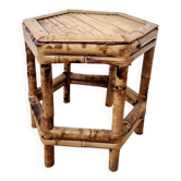 Tabouret, porte-plante vintage en bambou