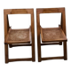 Chaises pliantes bois et cannage