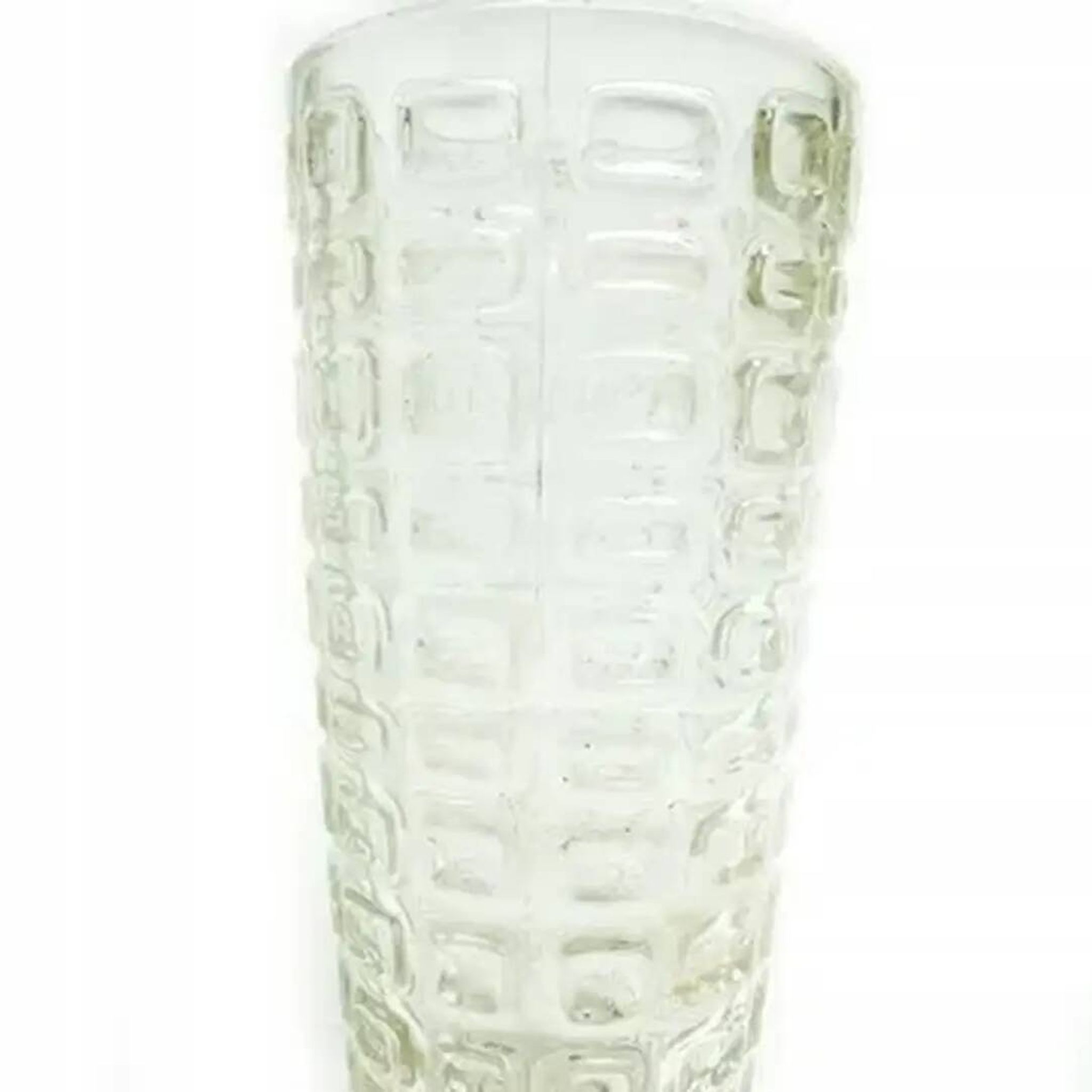 Vulkany vase, mid-century modern, olive soda glass, designed by J.S. Drost, Poland, 1970s