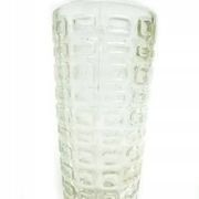 Vulkany vase, mid-century modern, olive soda glass, designed by J.S. Drost, Poland, 1970s