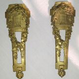 Pair of brass falls ornaments Louis XVI style -Bronze