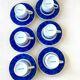 6 Genevieve Lethu Blue and White Coffee Cups and Saucers